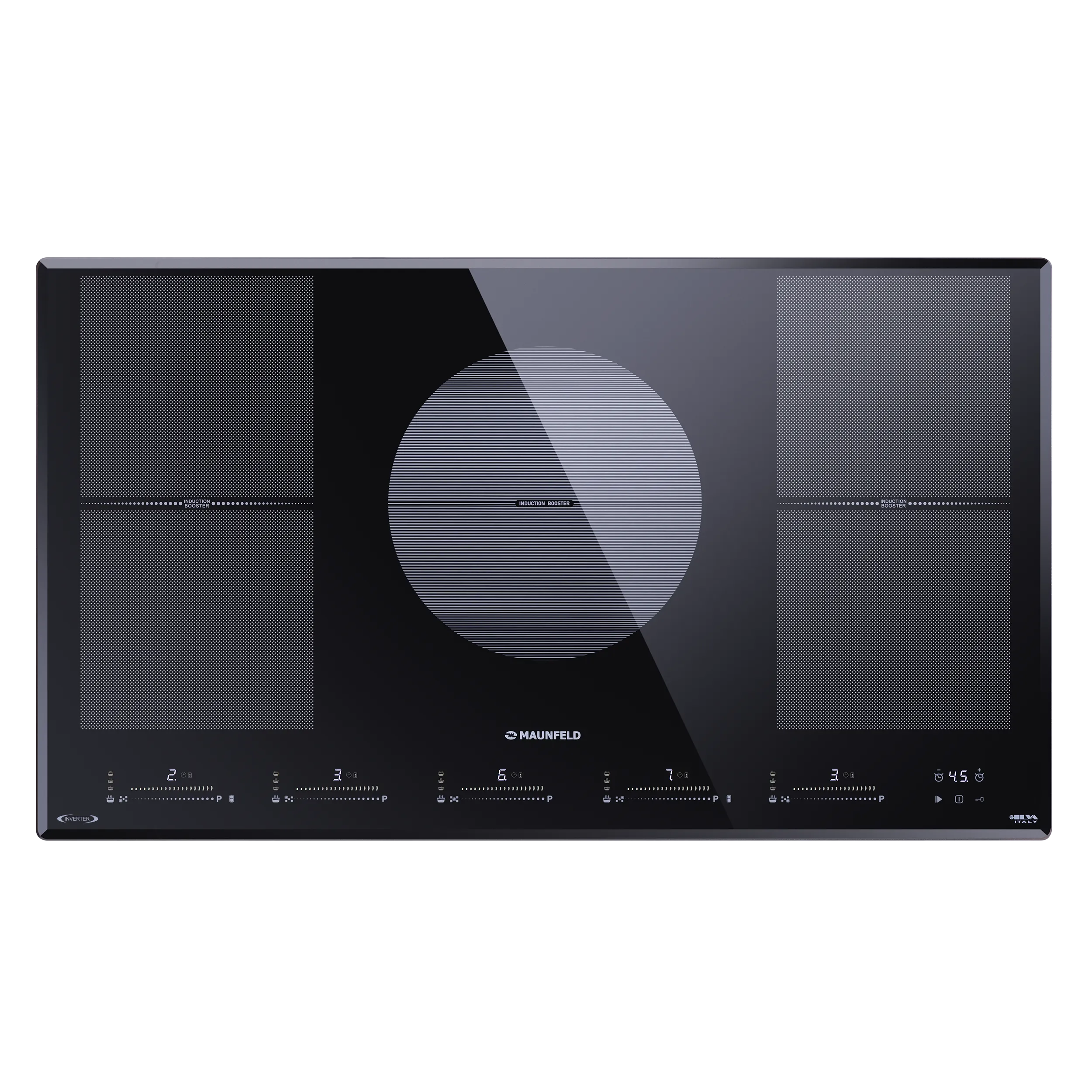 Индукционная варочная панель с двумя Flex Zone и Booster MAUNFELD CVI905SFBK LUX Inverter Черный