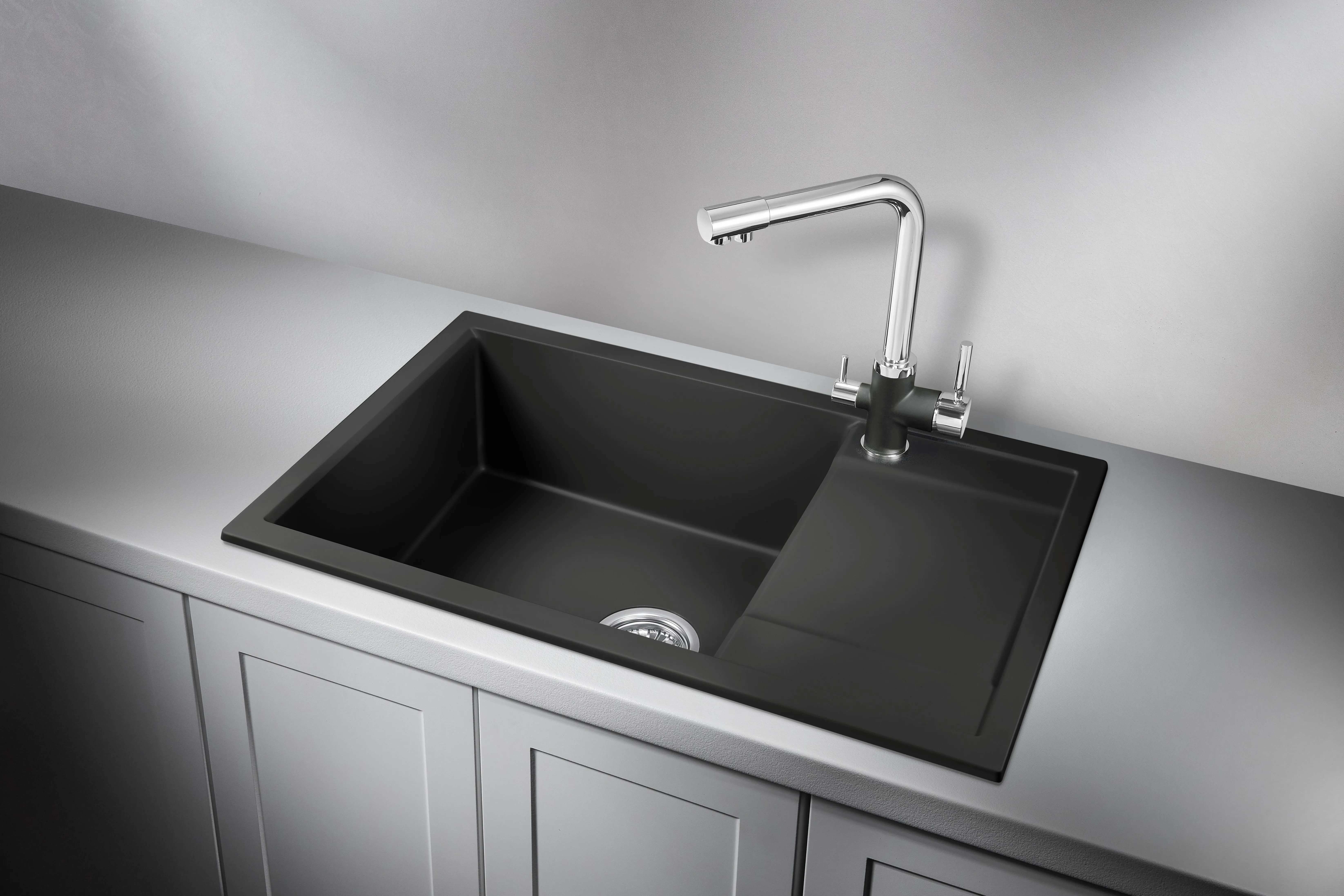 7805, ТУРМАЛИН, кухонная мойка, кварц