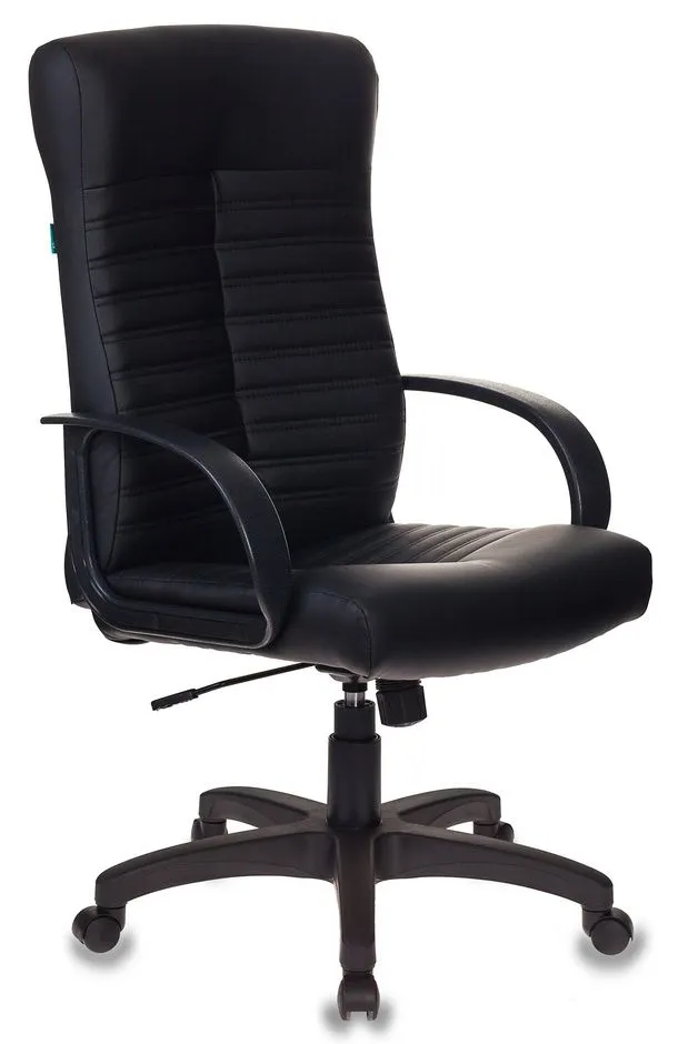 Кресло руководителя Бюрократ KB-10LITE черный экокожа крестов. пластик
