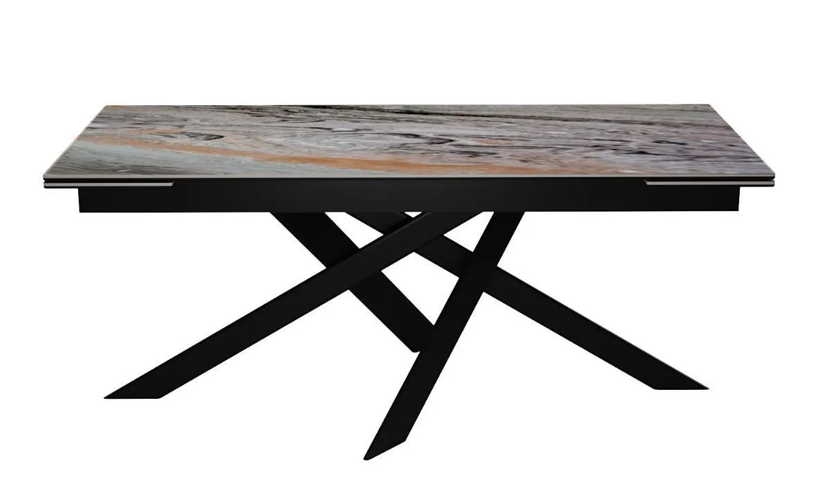 Стол DikLine EKX180, Керамика Venetian Brown Light глянец (К4), опоры черные (2 уп.)