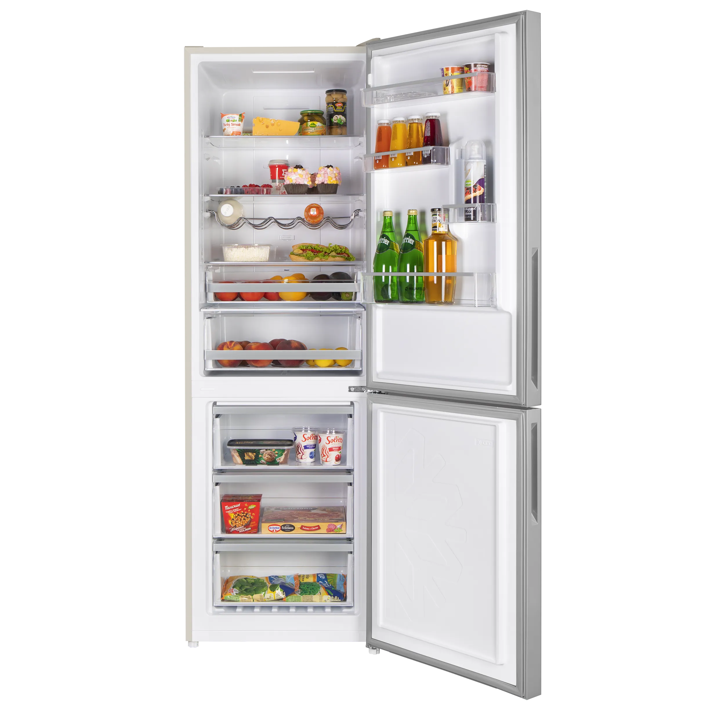 Холодильник MAUNFELD MFF185NF Inverter Бежевый