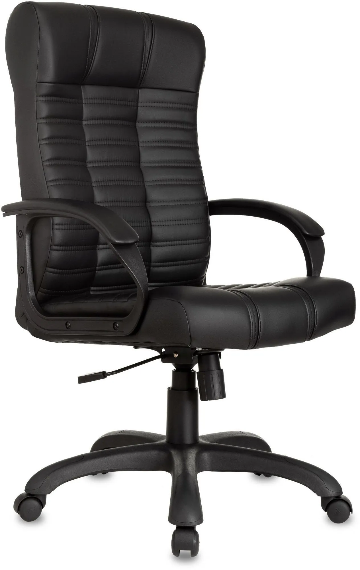 Кресло руководителя Бюрократ KB-10 черный экокожа крестов. пластик