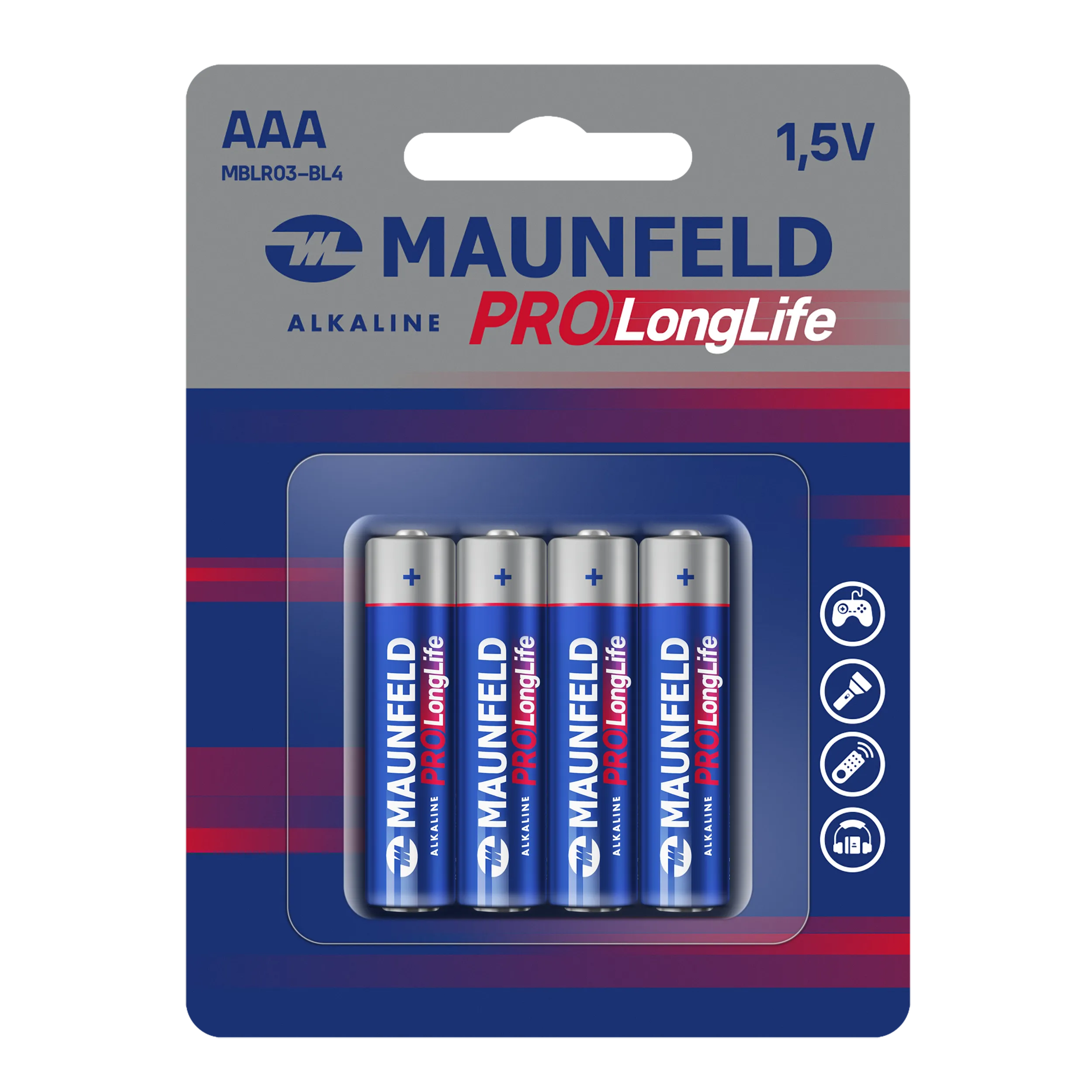 Батарейки MAUNFELD PRO Long Life Alkaline ААА(LR03) MBLR03-BL4, блистер 4 шт.