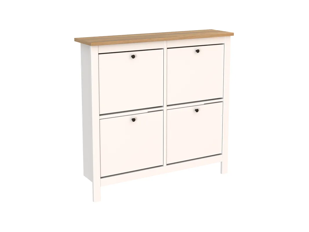 2.08.10.180.14 САГА тумба для обуви 113х108 белая/ясень