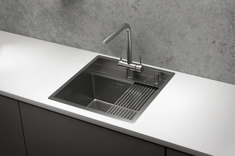 KS-5051, СТАЛЬ САТИН, стальная кухонная мойка KITCHEN SPACE