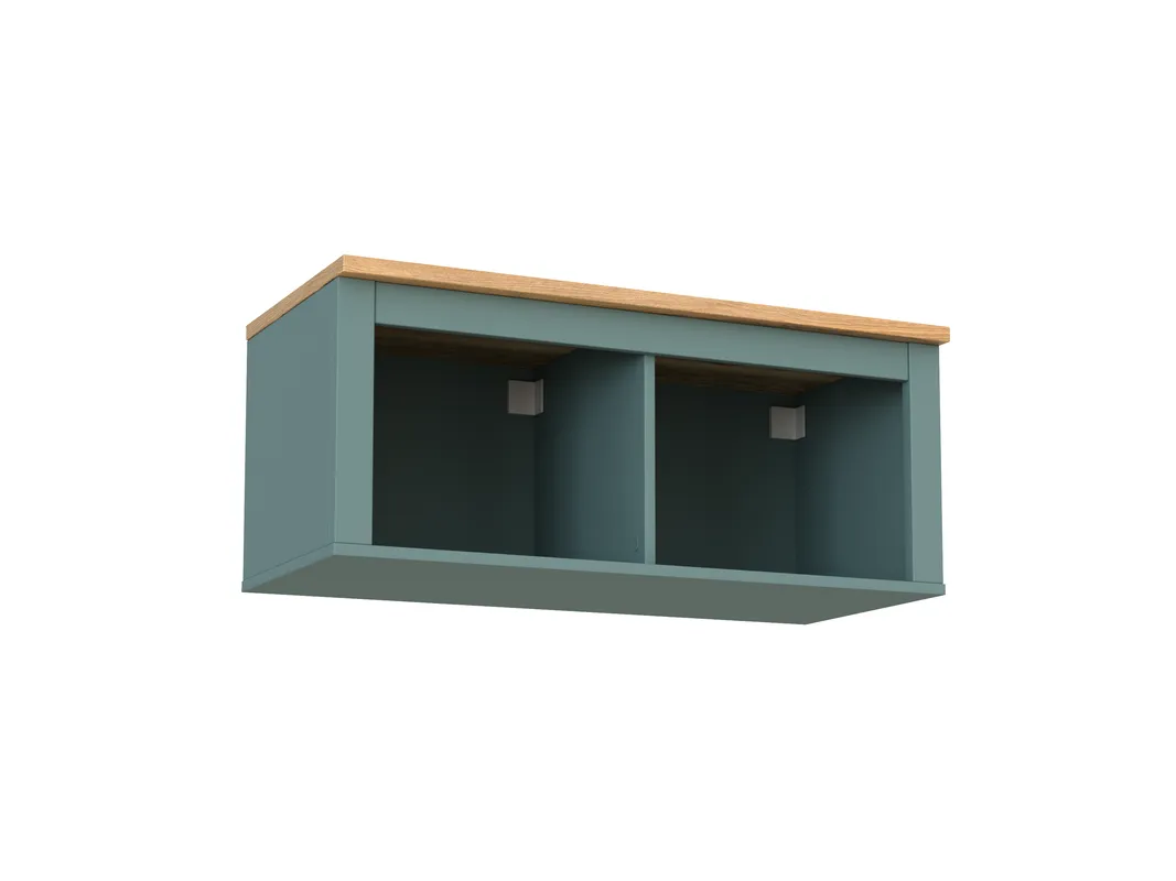 2.08.17.140.16 САГА полка навесная 2 секции темно-бирюзовая/ясень