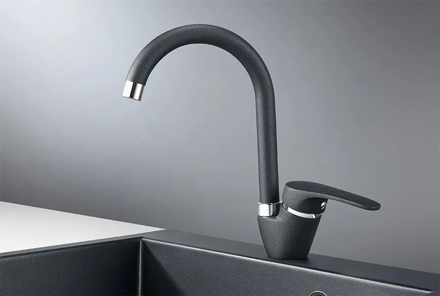 1024, ШВАРЦ (чёрный металлик), СМЕСИТЕЛЬ КУХОННЫЙ