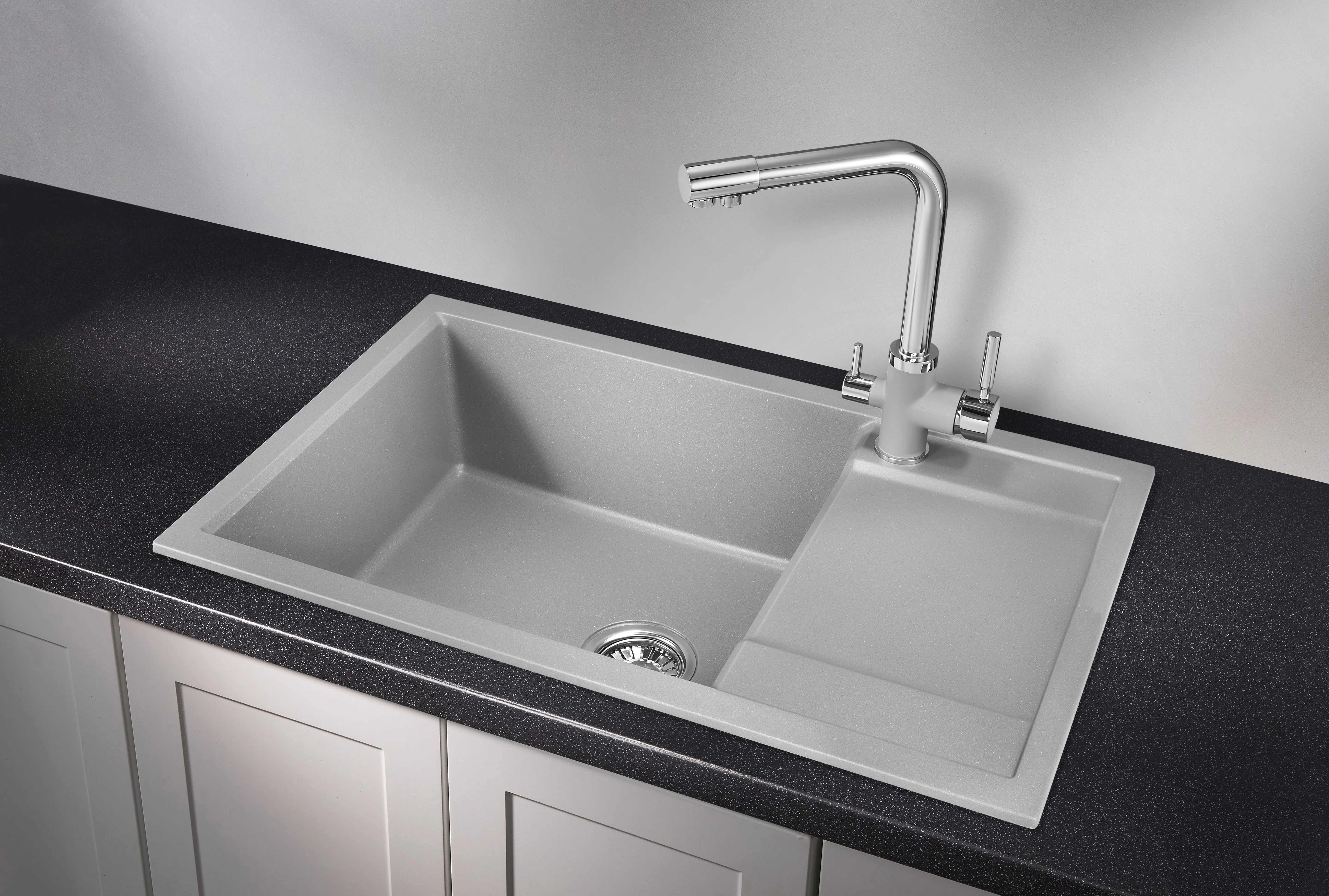 7805, АЛЮМИНИУМ, кухонная мойка, кварц