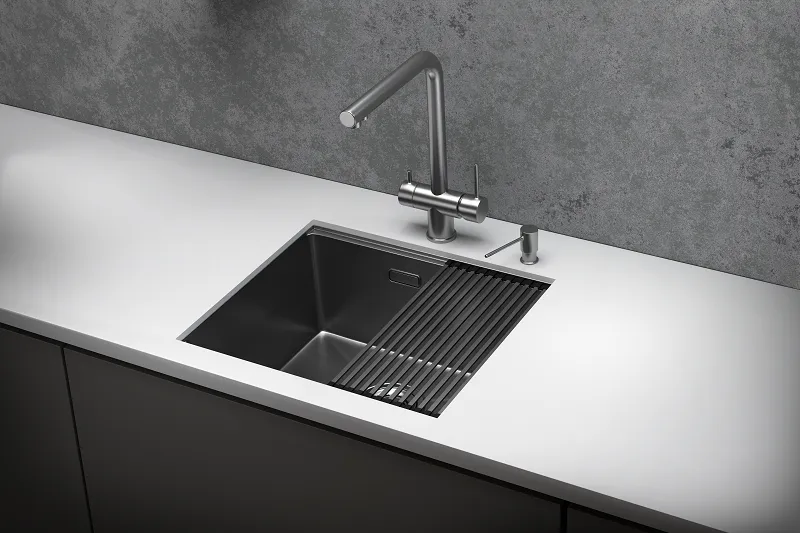 KS-5045U, СТАЛЬ САТИН, стальная кухонная мойка KITCHEN SPACE