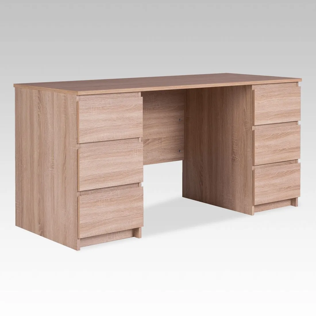 2.03.06.040.3 КАСТОР стол письменный 6 ящиков 151х65 RU сонома