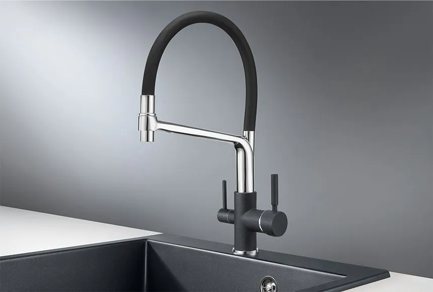 0083, ШВАРЦ (чёрный металлик), СМЕСИТЕЛЬ КУХОННЫЙ