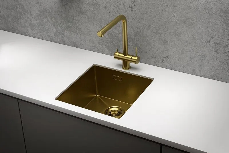 4445U, ЗОЛОТО САТИН, стальная кухонная мойка