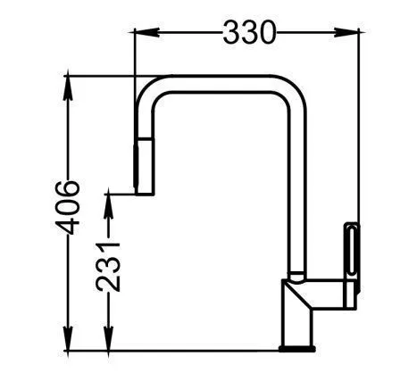 GR-8173, АЛЮМИНИУМ, СМЕСИТЕЛЬ КУХОННЫЙ С ВЫДВИЖНЫМ ИЗЛИВОМ