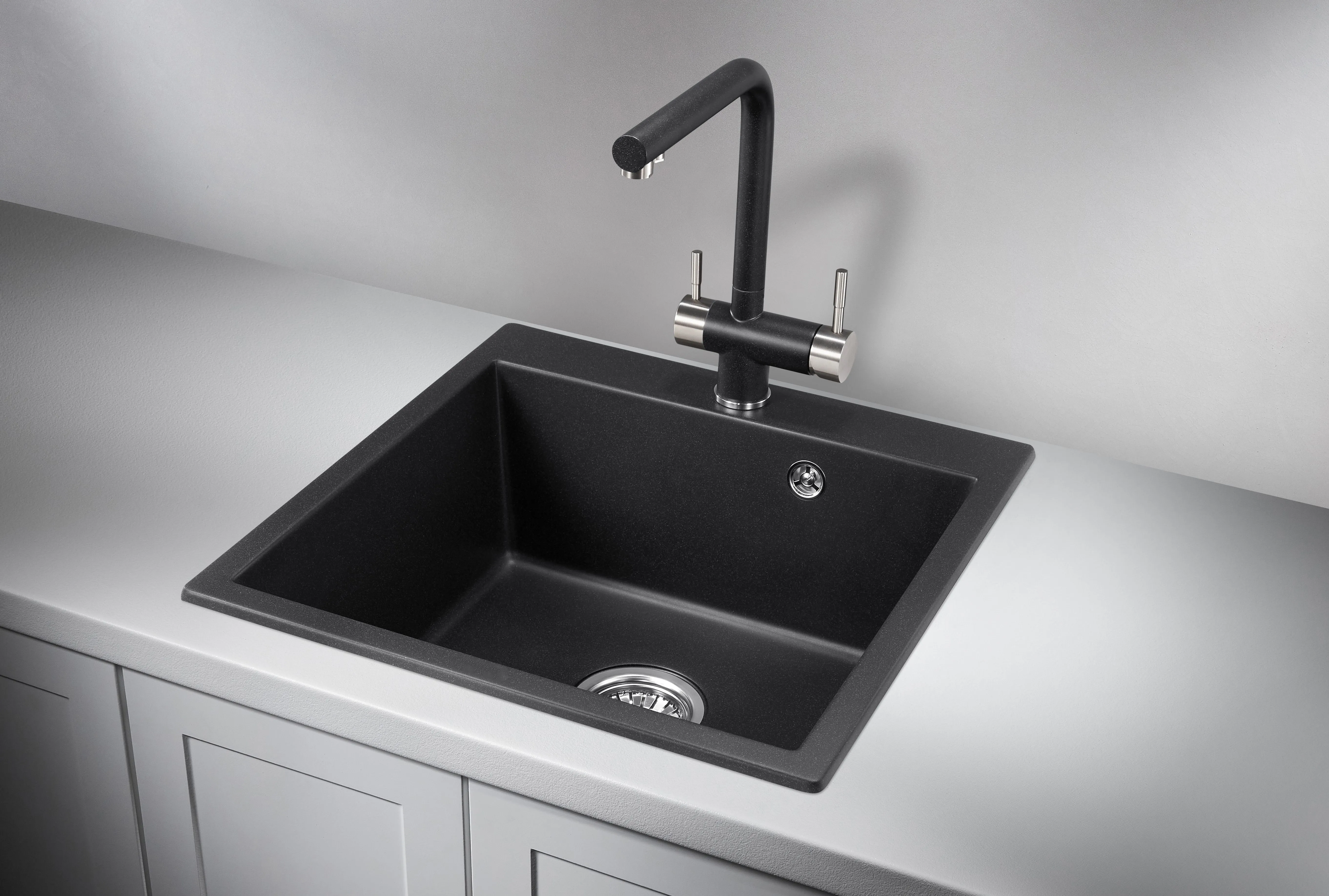 5102, ЧЁРНЫЙ, кухонная мойка, кварц