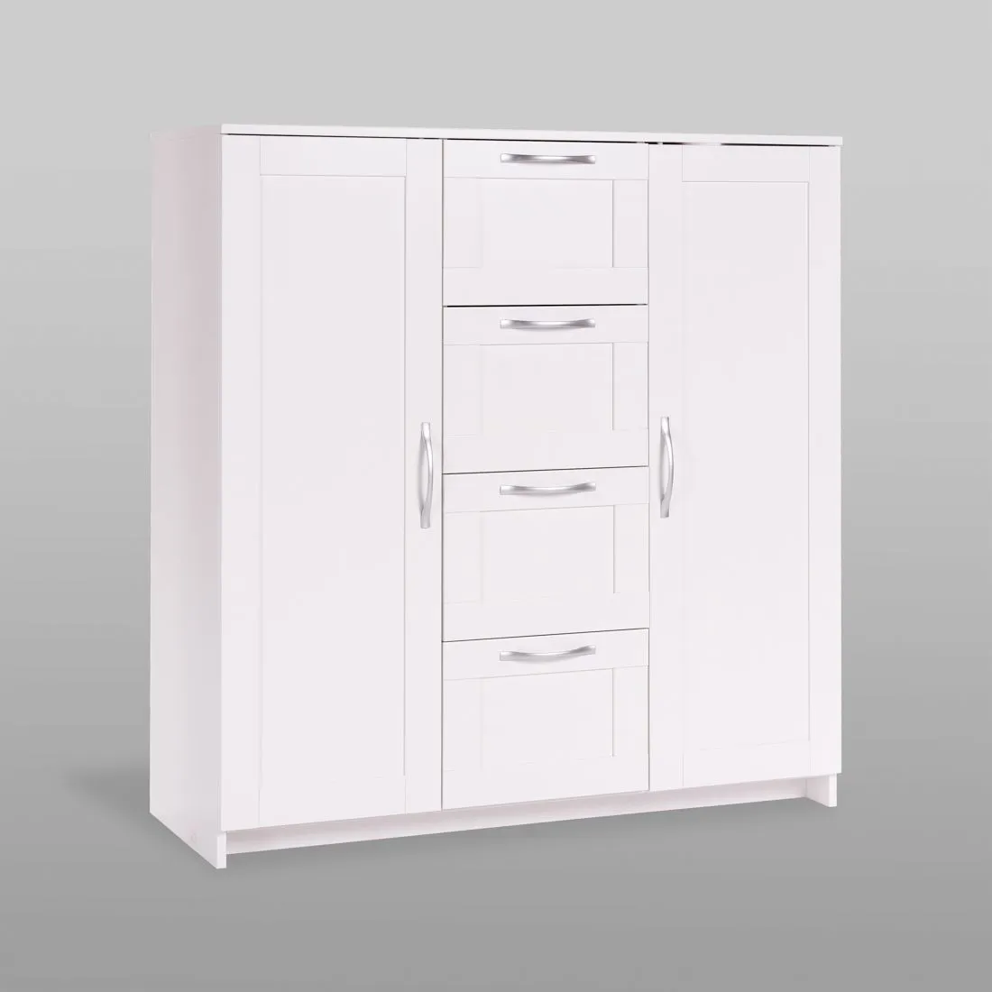 2.02.03.350.1 СИРИУС тумба 2 двери и 4 ящика 117х123 белая RU