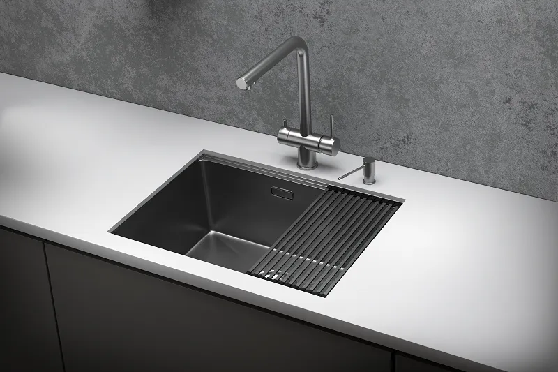 KS-6045U, СТАЛЬ САТИН, стальная кухонная мойка KITCHEN SPACE