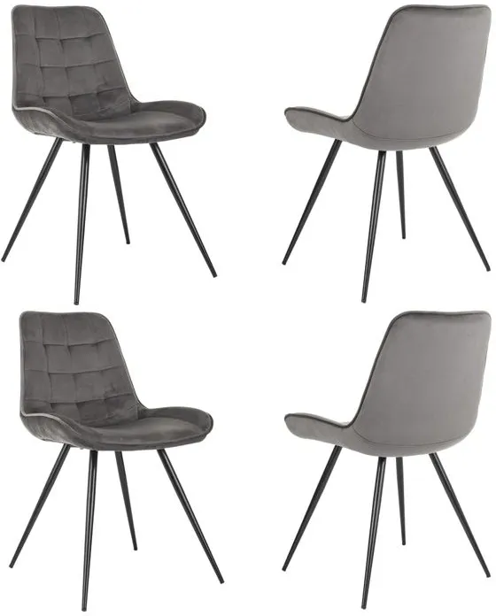 Стул для дома Бюрократ CH-K2_4 комплект 4шт т.серый Holland 18 металл черный на ножках (CH-K2_1/HL18_4)