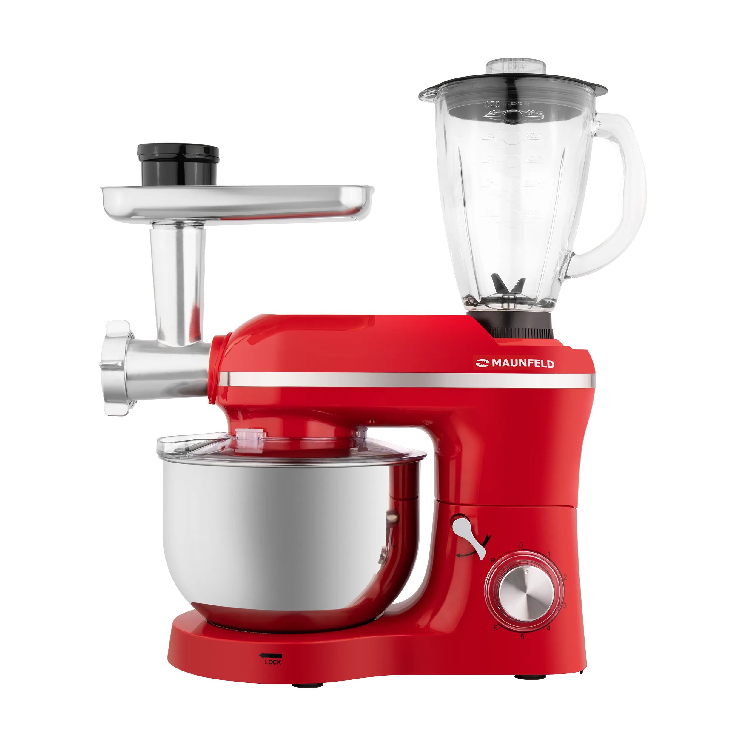 Кухонный комбайн 3в1 MAUNFELD MF-433CH PRO Вишневый