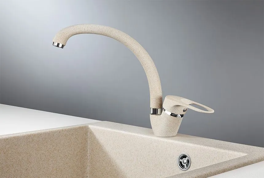 ST-03, БЕЖЕВЫЙ, СМЕСИТЕЛЬ КУХОННЫЙ