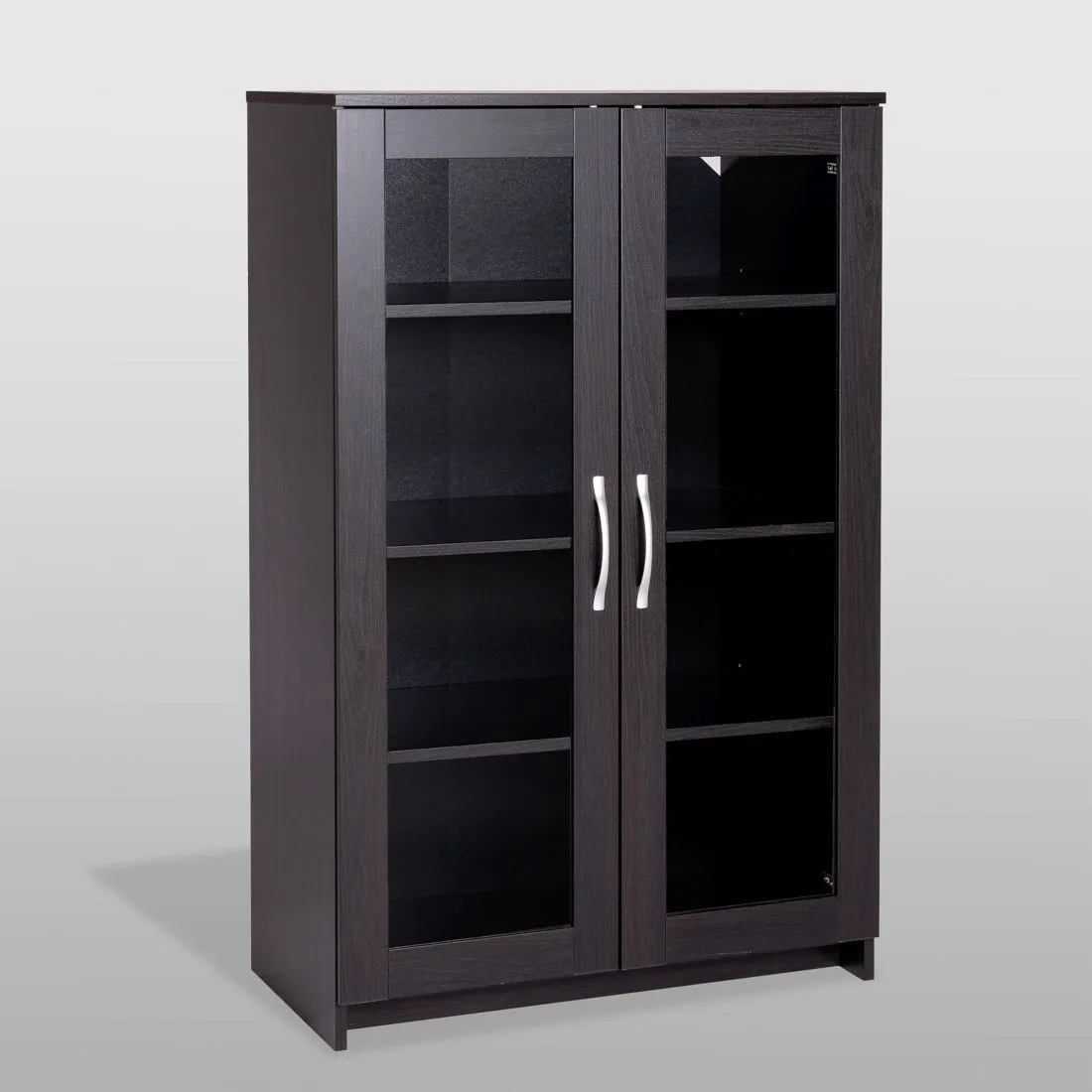 Тумба СИРИУС с двумя стеклянными дверьми, цвет Дуб Венге