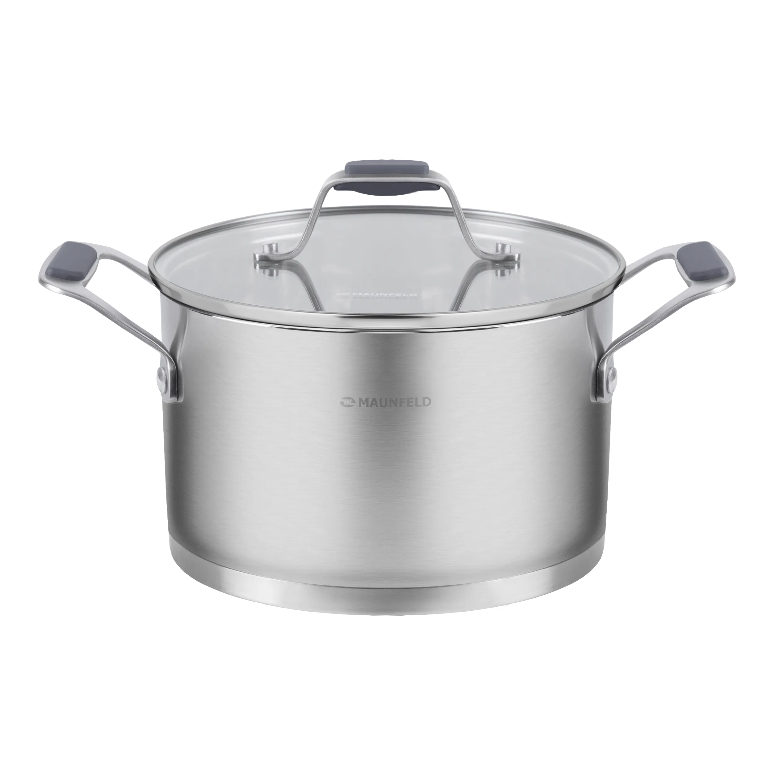 Кастрюля MAUNFELD MADISON MF40MS01CR из нержавеющей стали со стеклянной крышкой, 20 см, 3,6 л.