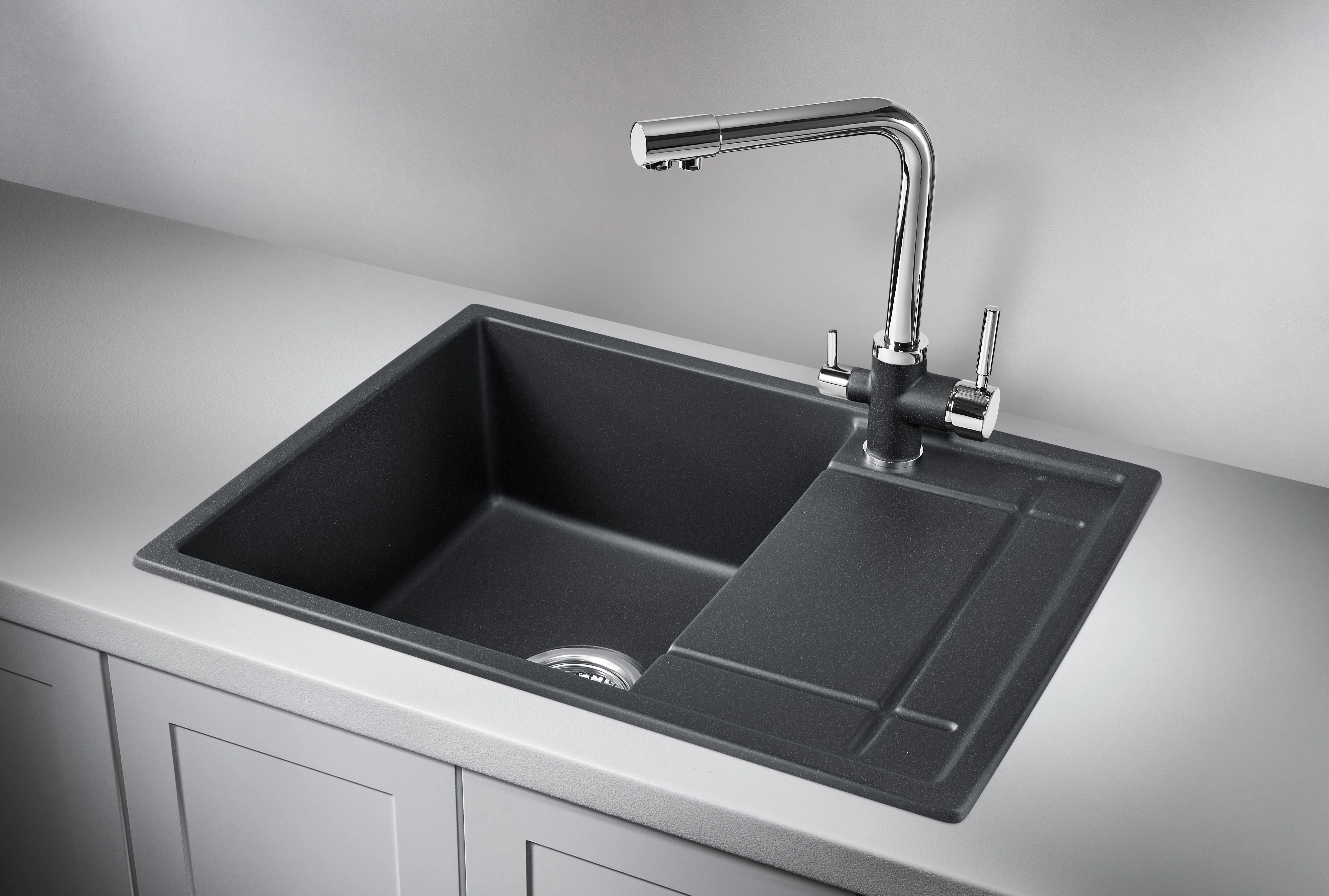6501, ЧЁРНЫЙ, кухонная мойка, кварц