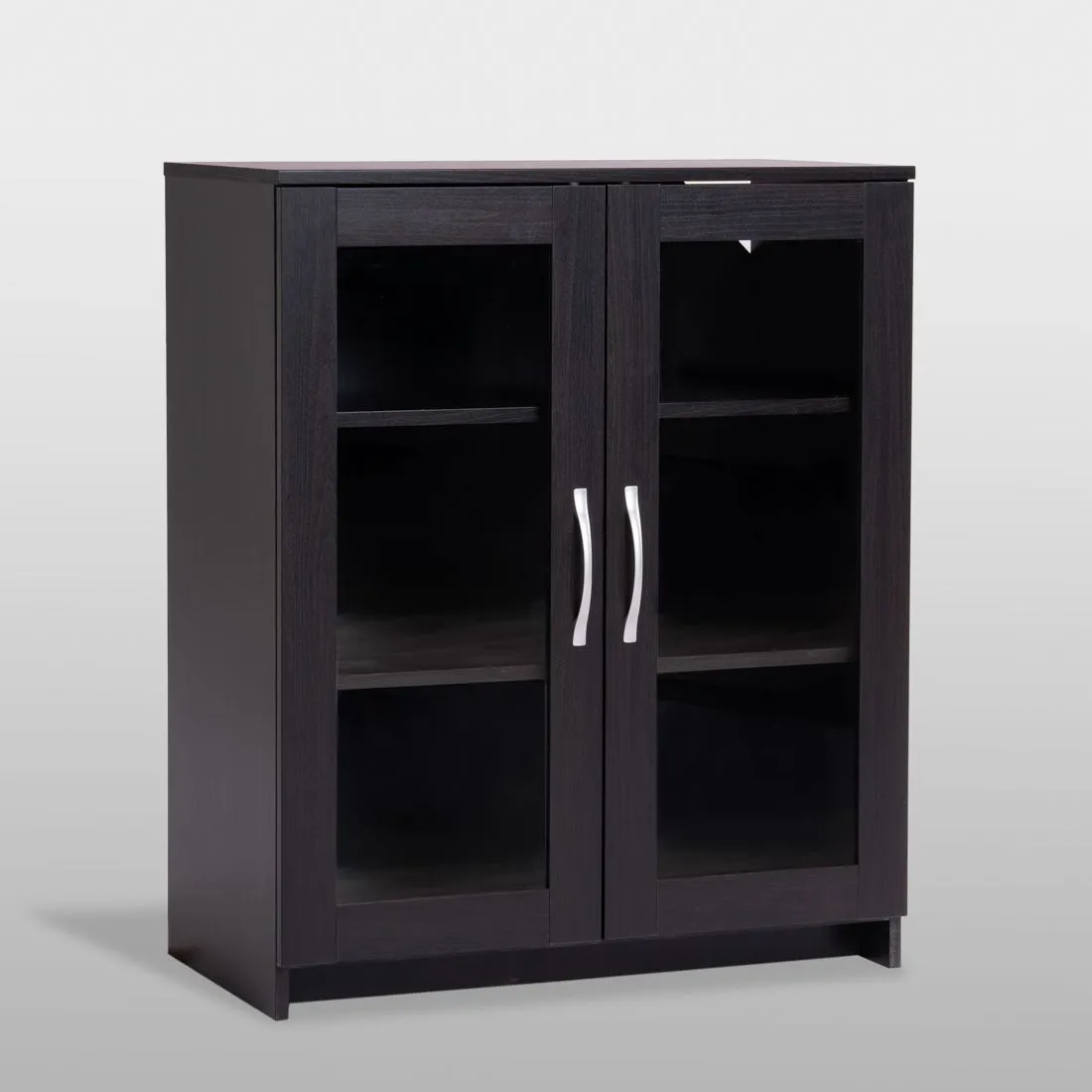 2.02.03.360.5 СИРИУС тумба 2 двери со стеклом 78х95 Дуб Венге RU