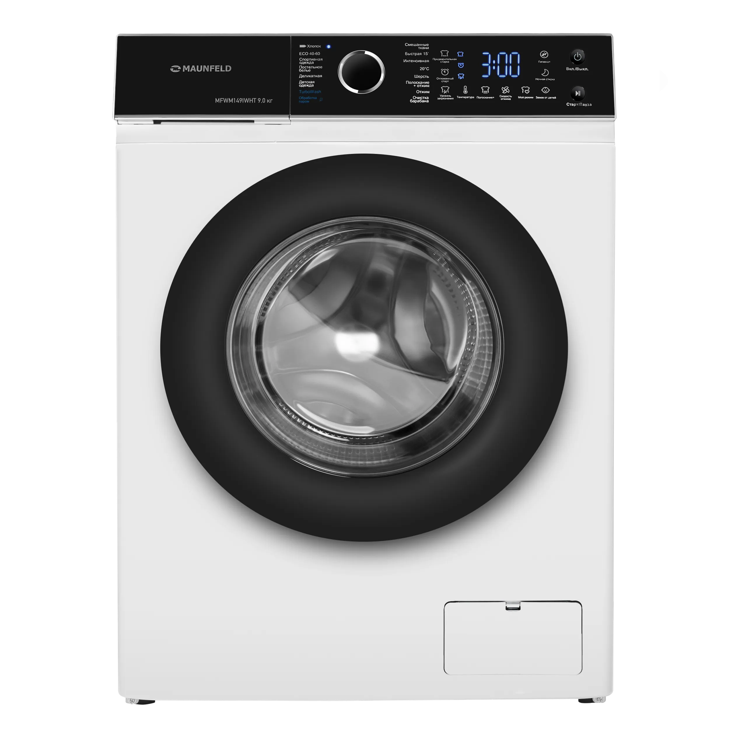 Стиральная машина c инвертором и паром MAUNFELD MFWM149IWHT Белый