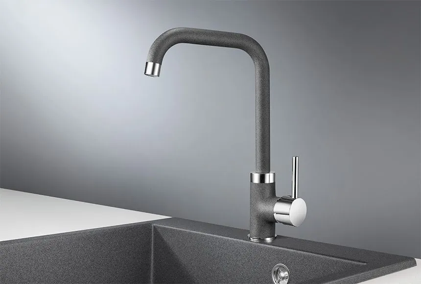 0041, ГРАФИТ (ЧЁРНО-СЕРЫЙ), СМЕСИТЕЛЬ КУХОННЫЙ