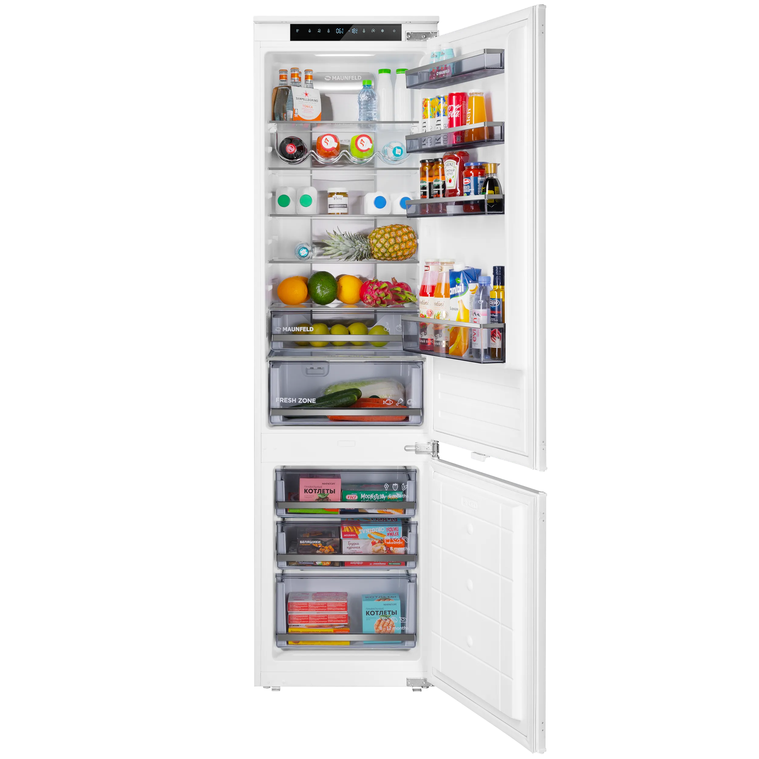 Холодильник-морозильник встраиваемый MAUNFELD MBF19354NFWGR LUX Белый