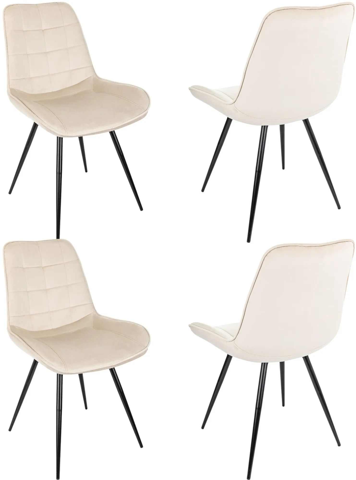 Стул для дома Бюрократ CH-K2_4 комплект 4шт бежевый Holland 06 металл черный на ножках (CH-K2_1/HL07_4)