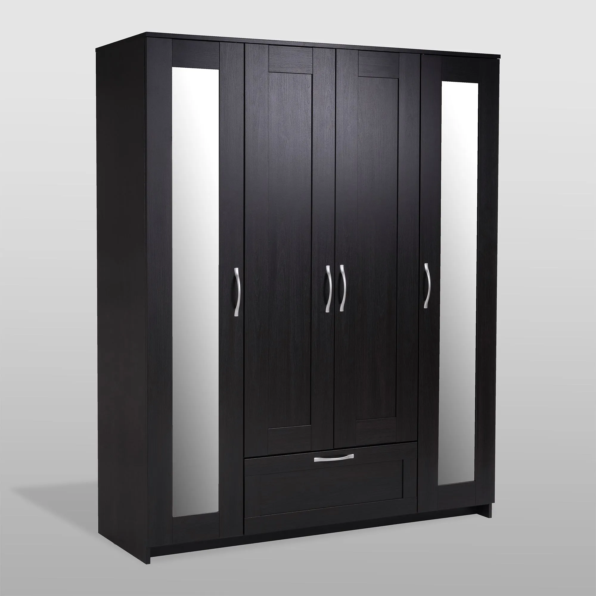 2.02.01.042.5 СИРИУС шкаф комбинированный "4 двери и 1 ящик Дуб Венге RU (с 2 зеркалами)"