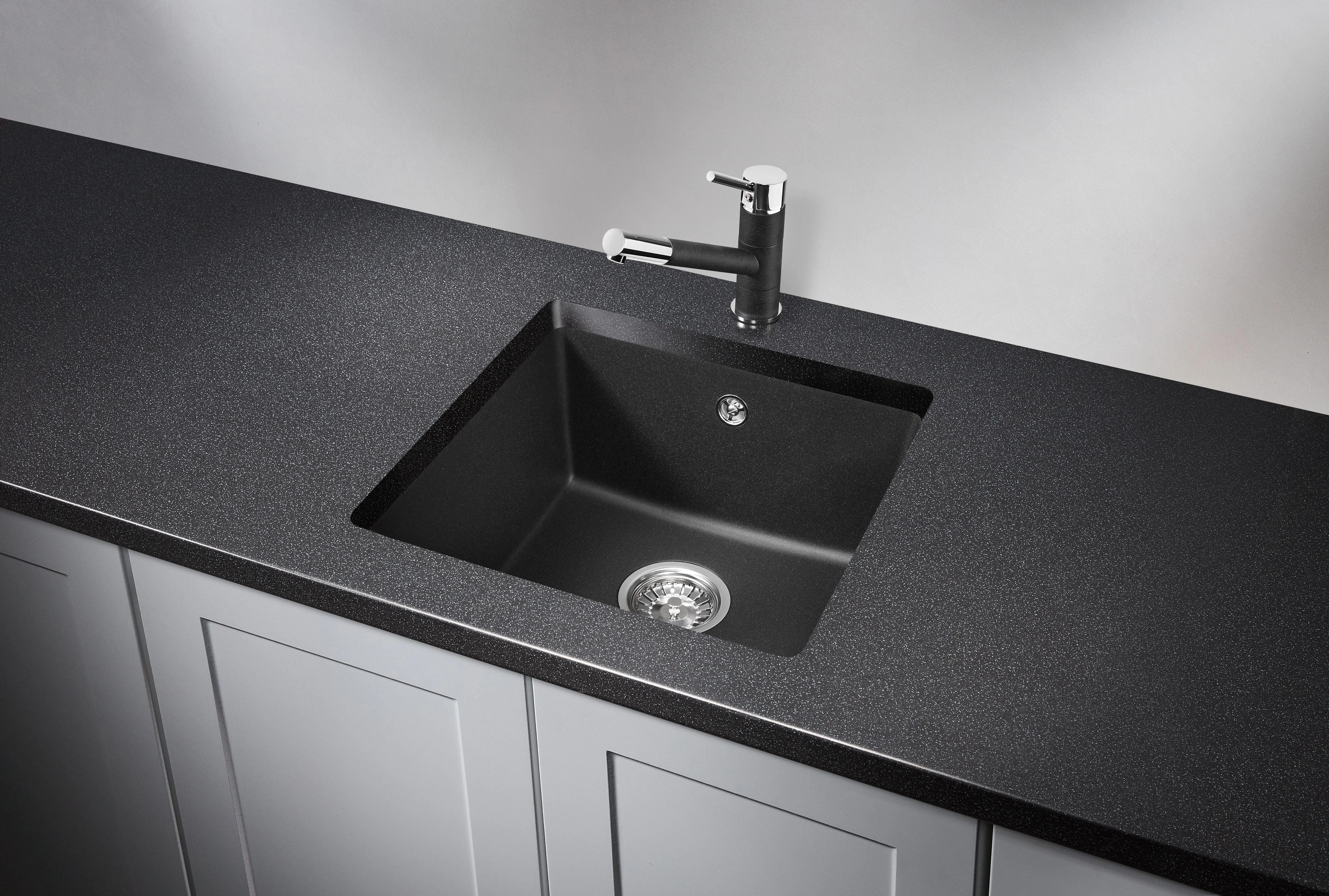 4451, ЧЁРНЫЙ, кухонная мойка, кварц