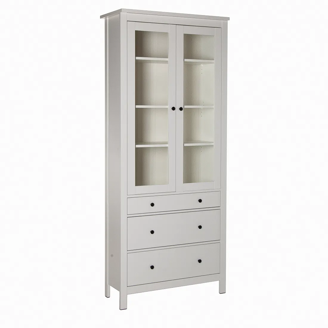 2.08.07.130.1 САГА шкаф с витриной 90 белый RU