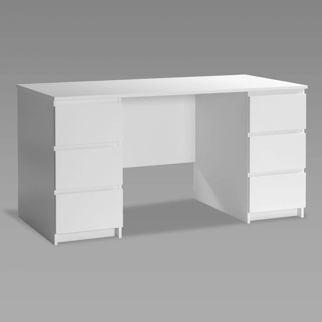 2.03.06.040.1 КАСТОР стол письменный 6 ящиков 151х65 RU белый