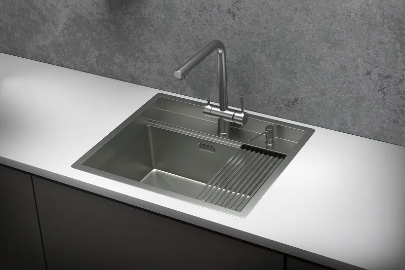 KS-6051, СТАЛЬ МАТОВАЯ , стальная кухонная мойка KITCHEN SPACE