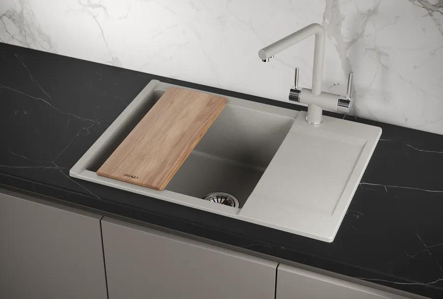 ES-7003, БАЗАЛЬТ, кухонная мойка, кварц, ESTETICA