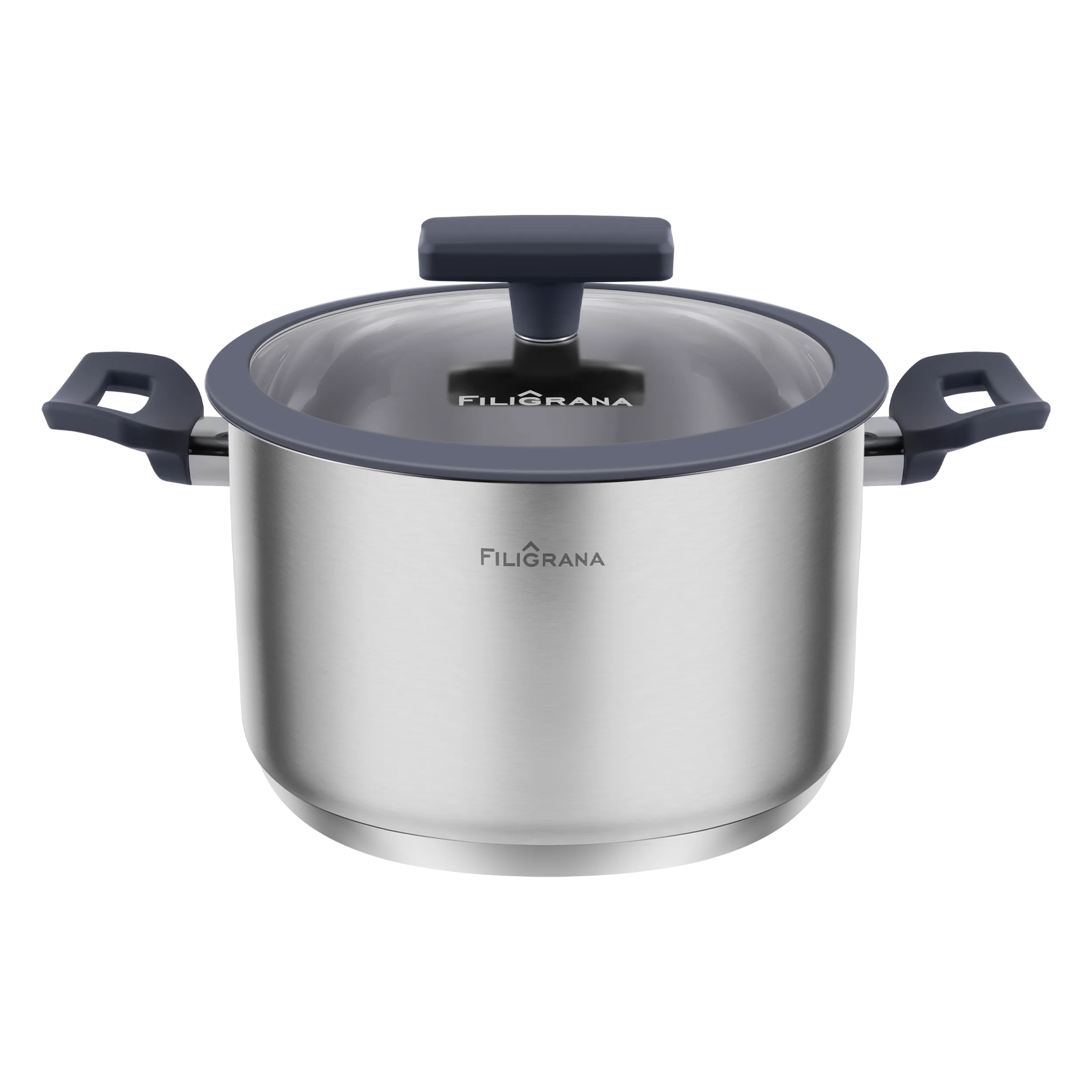 Кастрюля FILIGRANA STELLA FG40STL01CR из нержавеющей стали со стеклянной крышкой, 20  см, 3,6 л. Нержавеющая сталь