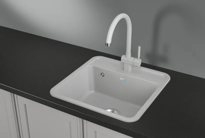 5001, БЕЛЫЙ, кухонная мойка, СтандАРТ кварц