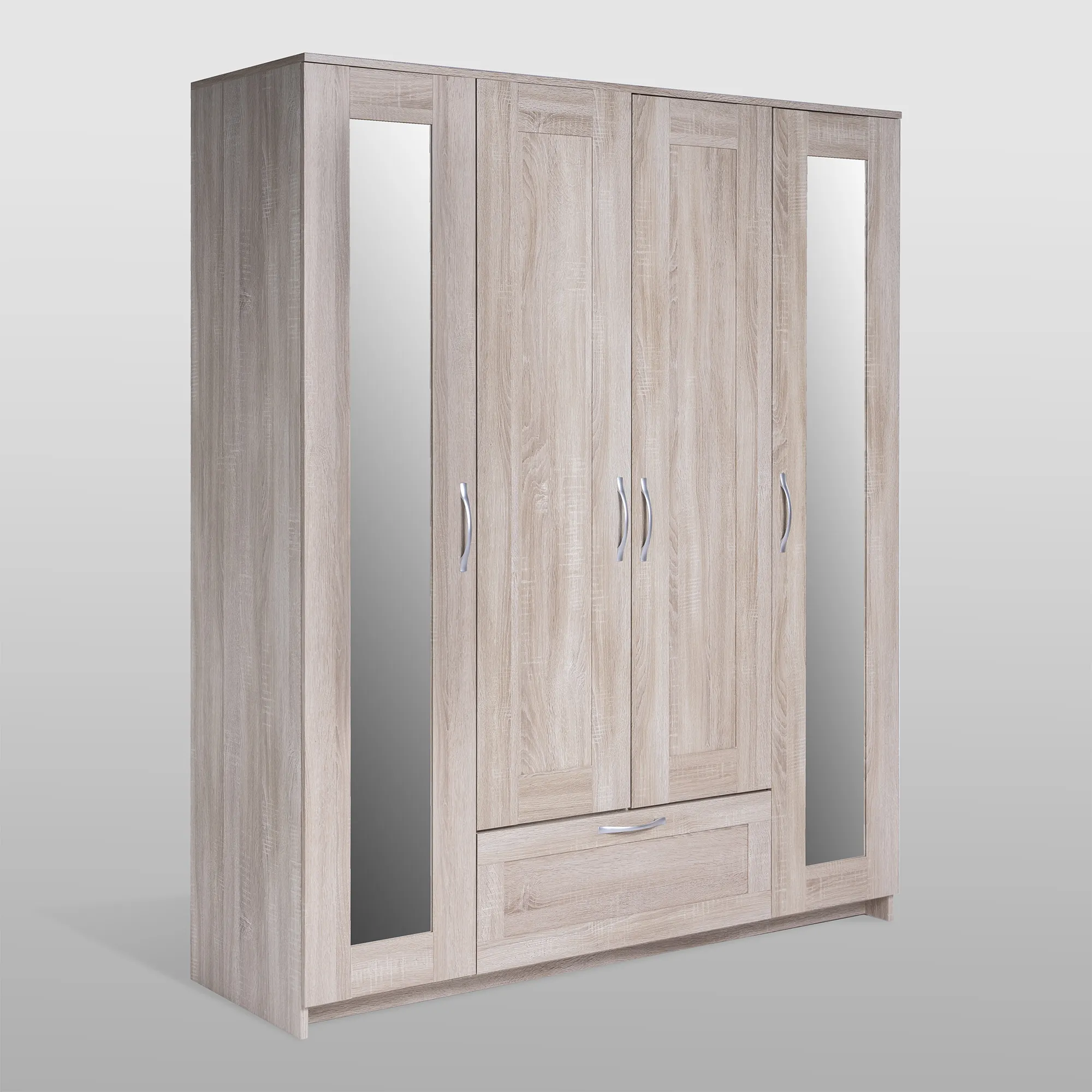 2.02.01.042.3 СИРИУС шкаф комбинированный "4 двери и 1 ящик сонома RU (с 2 зеркалами)"