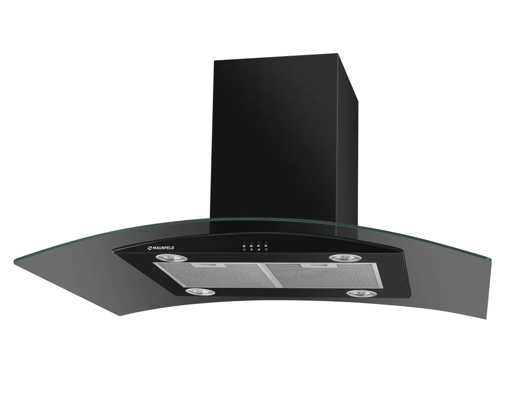 Кухонная вытяжка MAUNFELD Ancona PlusA Glass Isla 90 Черный