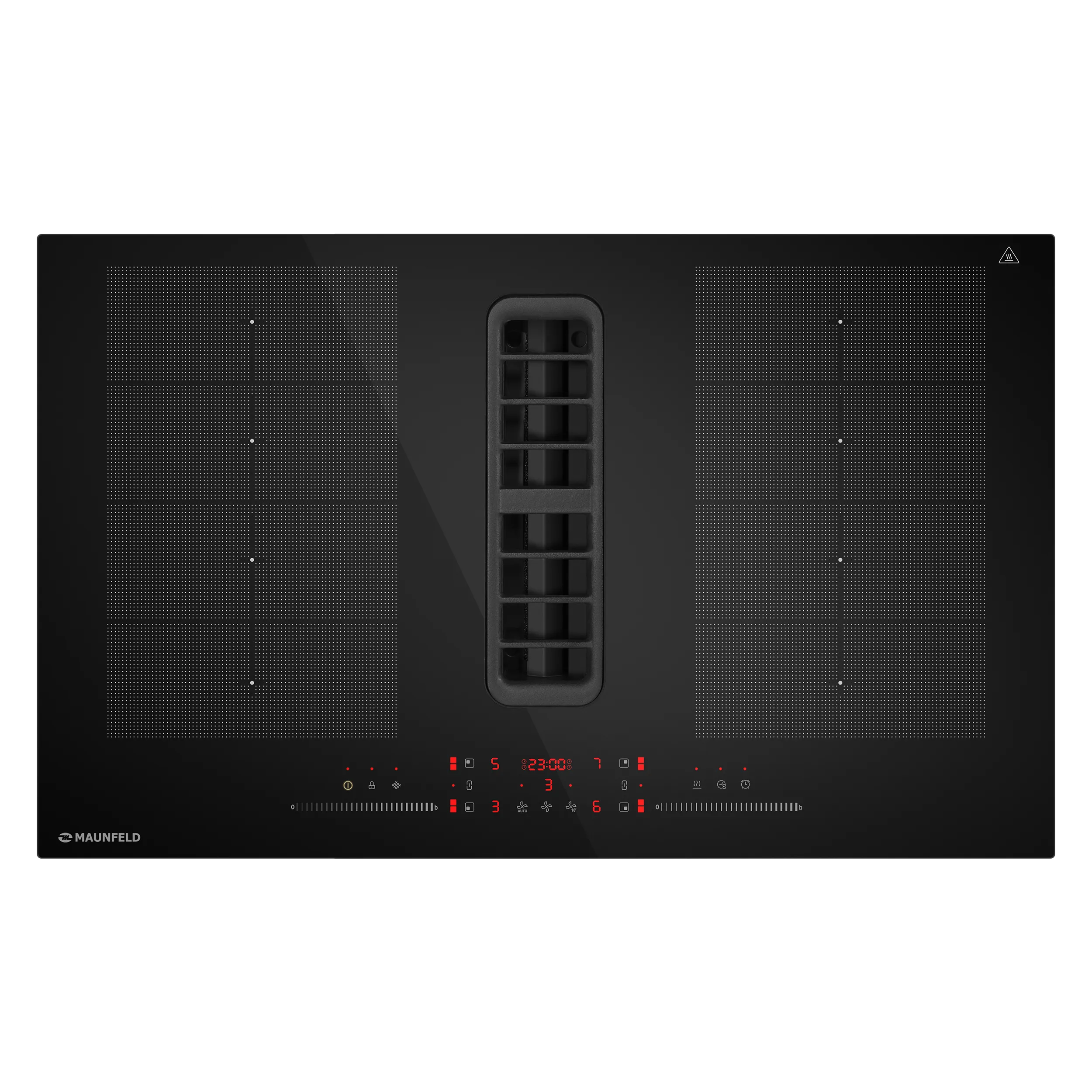 Индукционная варочная панель с интегрированной вытяжкой, с двумя Flex Zone и Booster MAUNFELD MIHC834SF2BK Черный