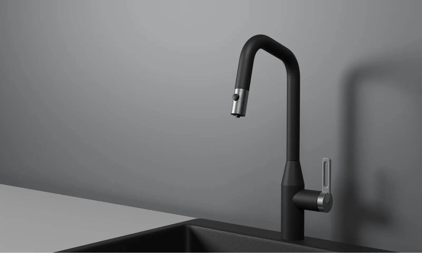 GR-8171, ТУРМАЛИН, СМЕСИТЕЛЬ КУХОННЫЙ С ВЫДВИЖНЫМ ИЗЛИВОМ