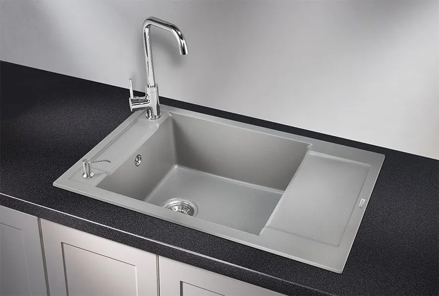 7806, АЛЮМИНИУМ, кухонная мойка, кварц
