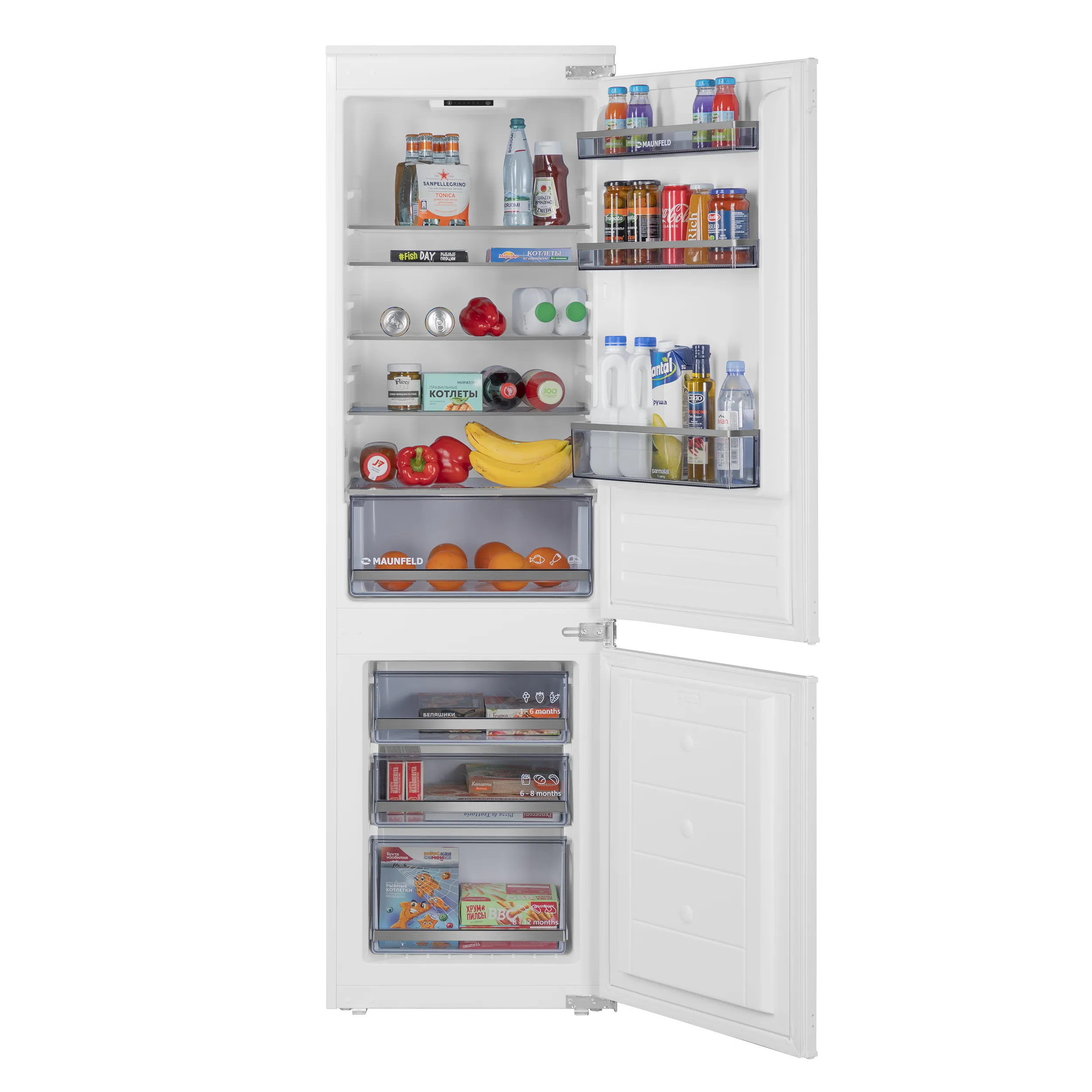 Холодильник-морозильник встраиваемый MAUNFELD MBF177SWGR Белый