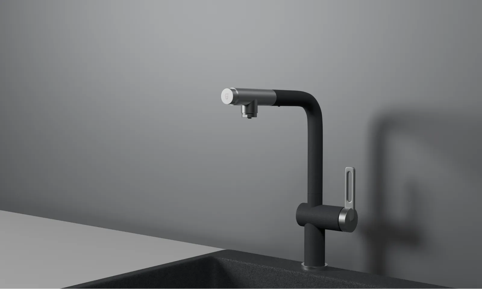 GR-8169, ГРАФИТ, СМЕСИТЕЛЬ КУХОННЫЙ С ВЫДВИЖНЫМ ИЗЛИВОМ