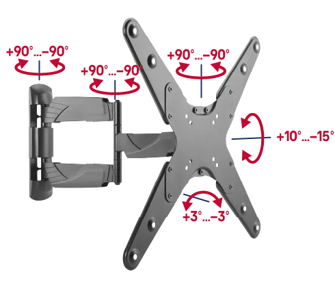 Кронштейн для ТВ наклонно-поворотный MAUNFELD MTM-2355FM, 32"-55" Черный