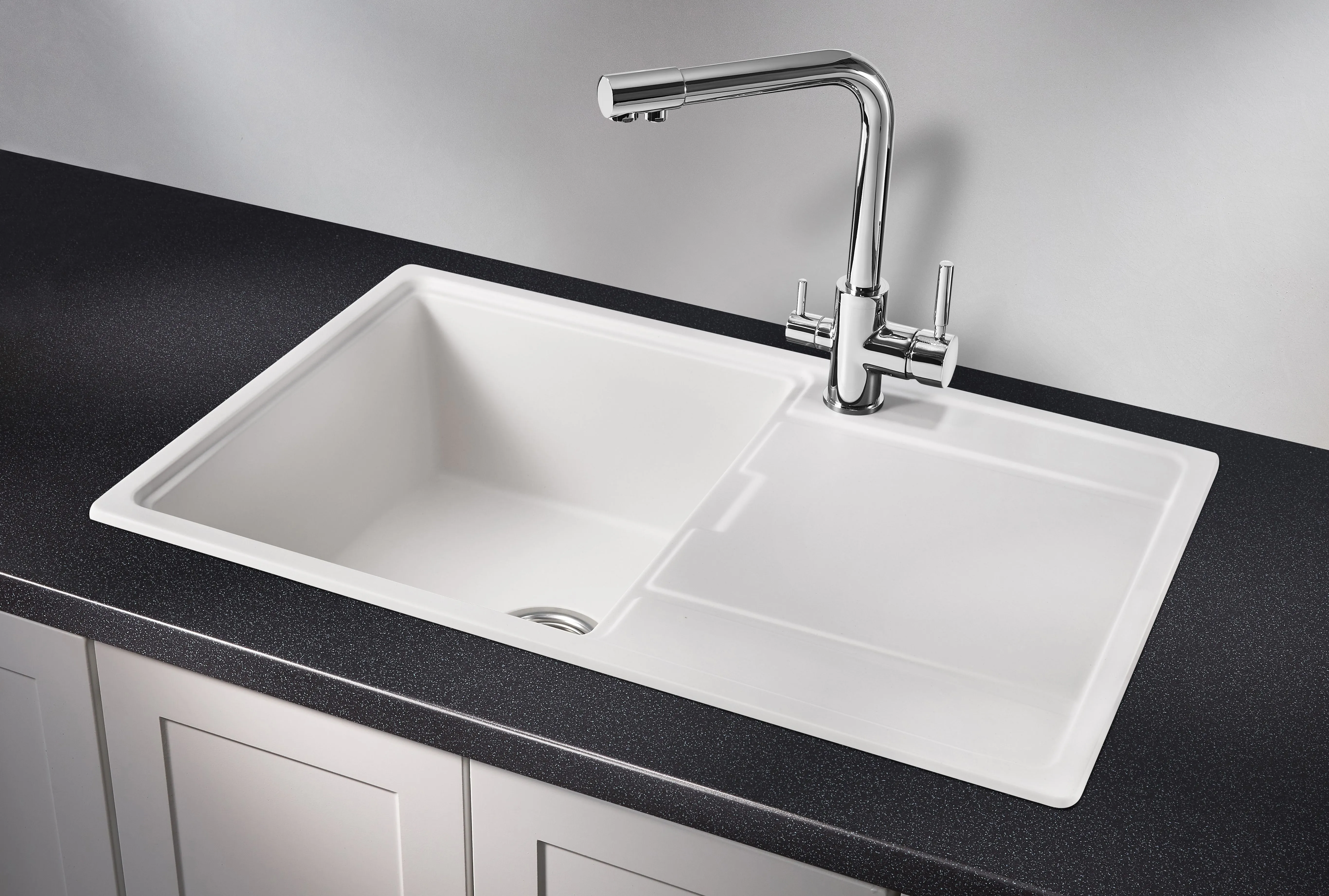 7804, АРКТИК (БЕЛЫЙ), кухонная мойка, кварц