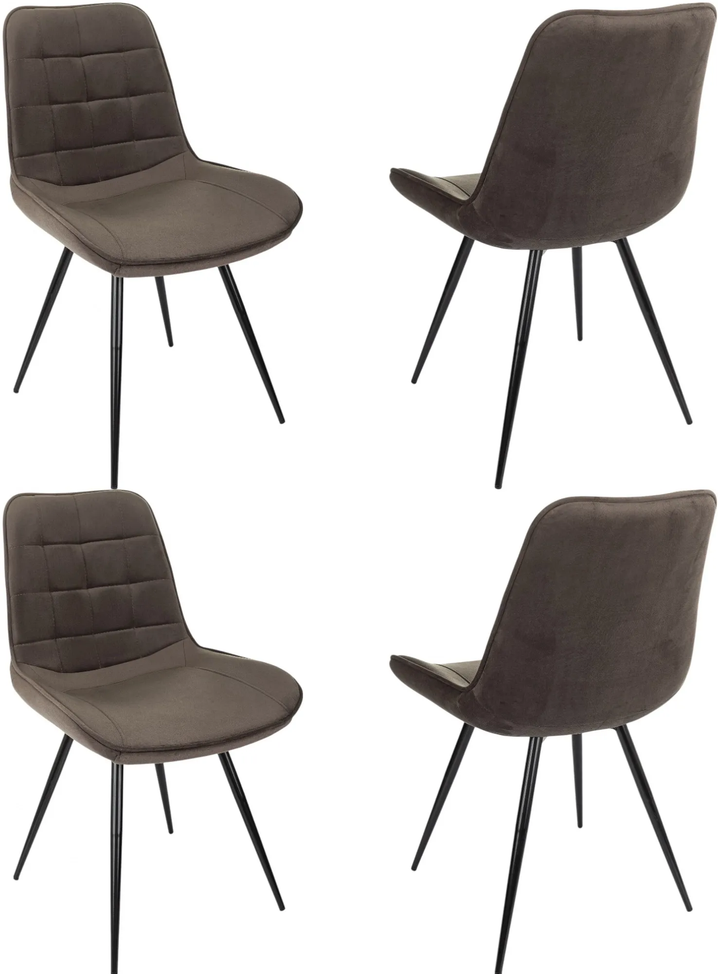 Стул для дома Бюрократ CH-K2_4 комплект 4шт коричневый Holland 74 металл черный на ножках (CH-K2_1/HL74_4)