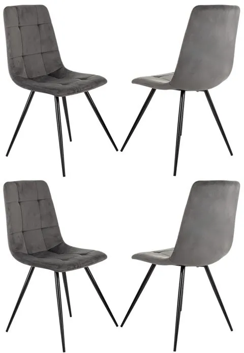 Стул для дома Бюрократ CH-K1_4 комплект 4шт т.серый Holland 18 металл черный на ножках (CH-K1_1/HL18_4)